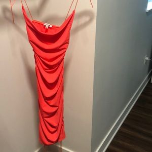 Coral colored mini dress